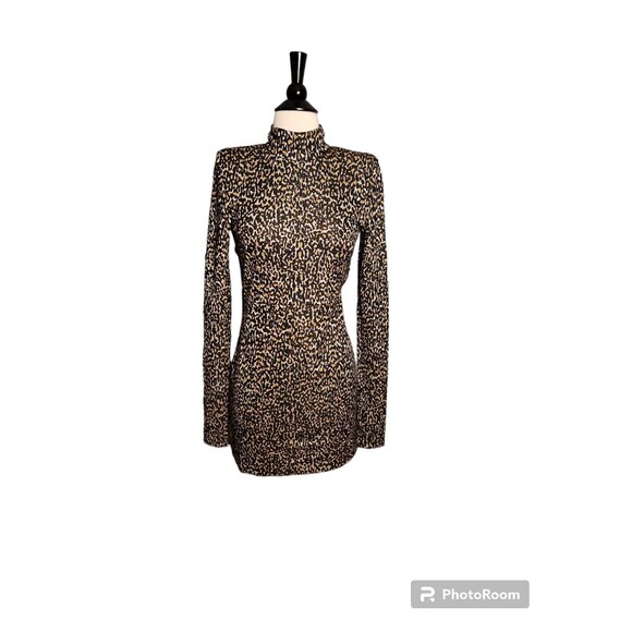 Dundas X Revolve Rave Leopard Mini Dress Womens Small Zappa Black And Gold Party - Picture 2 of 9